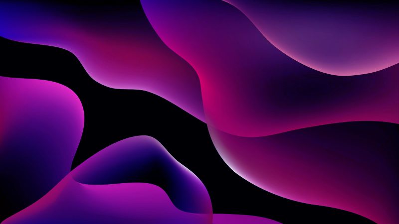 Vibrant abstract painting with swirling blue and purple hues on a canvas.